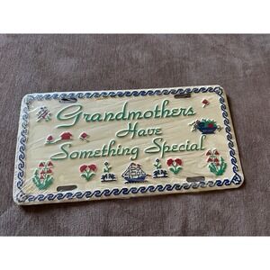 Fashion Plate Inc. Novelty License Plate OS Cream New Grandmother 1990
